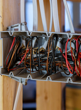 Rough-in electrical wiring for a basement renovation — code-compliant installation by Inline Electric