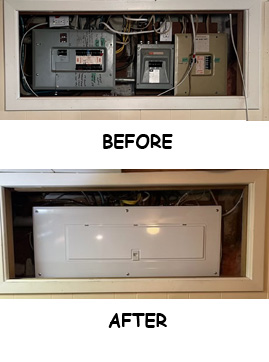 Before and after electrical panel upgrade — example 1