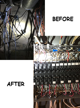 Before and after electrical panel upgrade — example 2