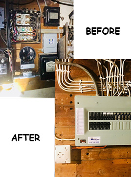Before and after electrical panel upgrade — example 3