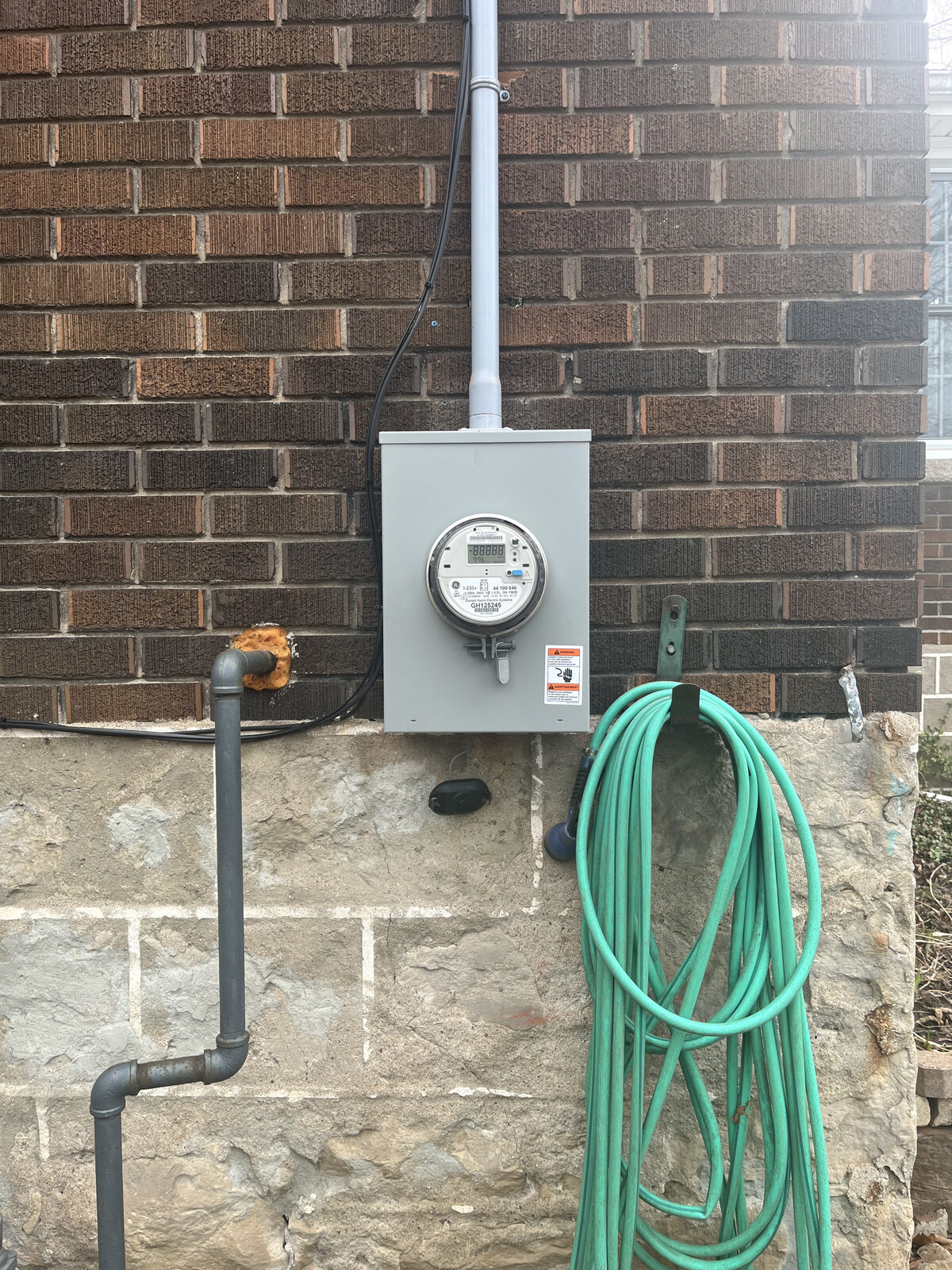 Completed electrical service upgrade — new meter base and wiring from utility connection to customer panel by Inline Electric